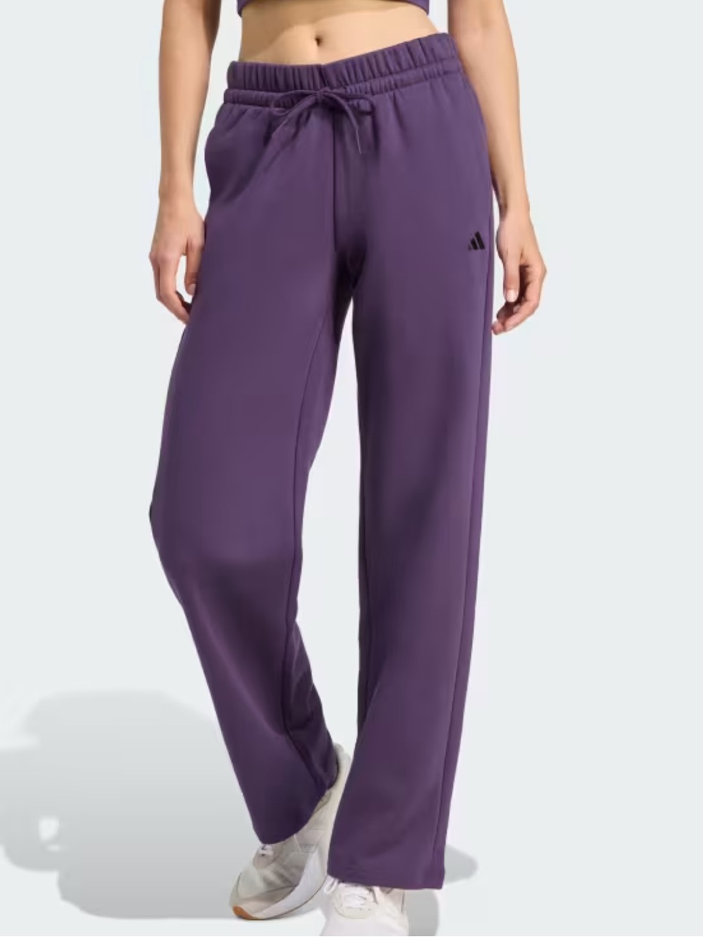 Adidas Women 2XL Purple Essentials Small Logo Feel Cozy Open-Hem Pants NWT
